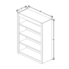 Fabuwood Allure Galaxy Nickel 30" W X 39" H X 12" D Wall Open Shelf Cabinet