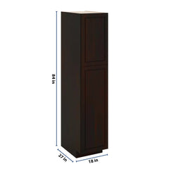 J&K Espresso K8 Pantry w/Roll-Out Trays 18" W x 84" H x 27" D