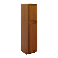 J&K Mocha Glazed K10 Pantry w/Roll-Out Trays 18" W x 84" H x 27" D