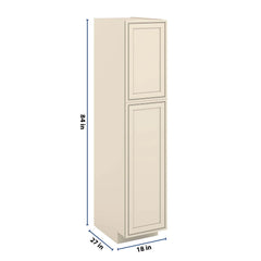 J&K Pearl Glazed H9 Pantry w/Roll-Out Trays 18" W x 84" H x 27" D