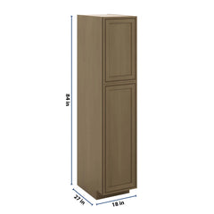 J&K Hazel H8 Pantry w/Roll-Out Trays 18" W x 84" H x 27" D