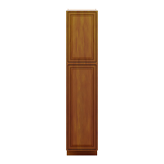 J&K Mocha Glazed K10 Pantry w/Roll-Out Trays 18" W x 84" H x 27" D