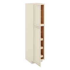 J&K Pearl Glazed H9 Pantry w/Roll-Out Trays 18" W x 84" H x 27" D