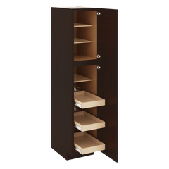 J&K Java Coffee S1 Pantry w/Roll-Out Trays 18" W x 84" H x 27" D