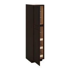 J&K Espresso K8 Pantry w/Roll-Out Trays 18" W x 84" H x 27" D