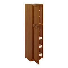 J&K Mocha Glazed K10 Pantry w/Roll-Out Trays 18" W x 84" H x 27" D