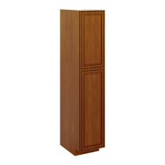 J&K Mocha Glazed K10 Pantry w/Roll-Out Trays 18" W x 90" H x 27" D