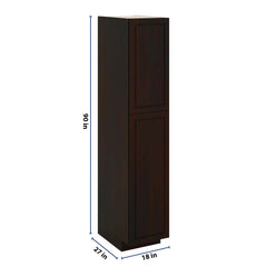 J&K Espresso K8 Pantry w/Roll-Out Trays 18" W x 90" H x 27" D