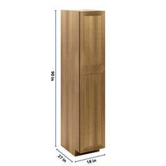 J&K Butterscotch B8 Pantry w/Roll-Out Trays 18" W x 90" H x 27" D