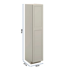 J&K Pebble B6 Pantry w/Roll-Out Trays 18" W x 90" H x 27" D