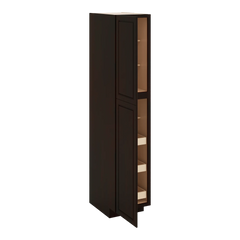J&K Espresso K8 Pantry w/Roll-Out Trays 18" W x 90" H x 27" D