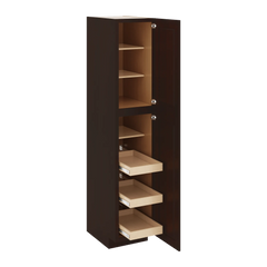 J&K Java Coffee S1 Pantry w/Roll-Out Trays 18" W x 90" H x 27" D