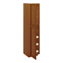 J&K Mocha Glazed K10 Pantry w/Roll-Out Trays 18" W x 90" H x 27" D