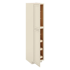 J&K Pearl Glazed H9 Pantry w/Roll-Out Trays 18" W x 90" H x 27" D