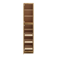 J&K Butterscotch B8 Pantry w/Roll-Out Trays 18" W x 90" H x 27" D