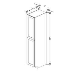 J&K Almond S2 Pantry w/Roll-Out Trays 18" W x 96" H x 27" D