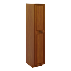 J&K Mocha Glazed K10 Pantry w/Roll-Out Trays 18" W x 96" H x 27" D