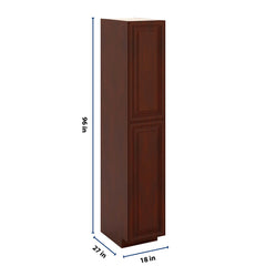 J&K Mahogany J5 Pantry w/Roll-Out Trays 18" W x 96" H x 27" D