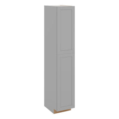 J&K Castle Grey S5 Pantry w/Roll-Out Trays 18" W x 96" H x 27" D