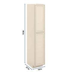 J&K Pearl Glazed H9 Pantry w/Roll-Out Trays 18" W x 96" H x 27" D