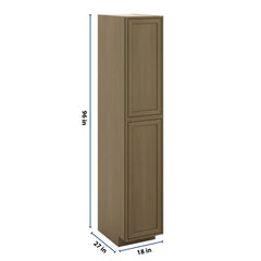 J&K Hazel H8 Pantry w/Roll-Out Trays 18" W x 96" H x 27" D