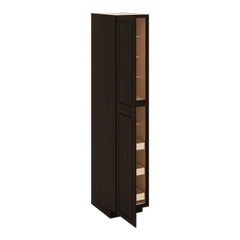 J&K Espresso K8 Pantry w/Roll-Out Trays 18" W x 96" H x 27" D