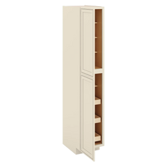 J&K Pearl Glazed H9 Pantry w/Roll-Out Trays 18" W x 96" H x 27" D