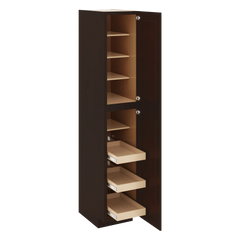 J&K Java Coffee S1 Pantry w/Roll-Out Trays 18" W x 96" H x 27" D