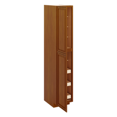 J&K Mocha Glazed K10 Pantry w/Roll-Out Trays 18" W x 96" H x 27" D
