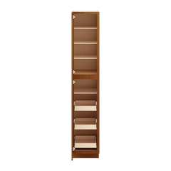 J&K Mocha Glazed K10 Pantry w/Roll-Out Trays 18" W x 96" H x 27" D