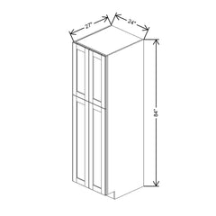 J&K Almond S2 Pantry w/Roll-Out Trays 24" W x 84" H x 27" D
