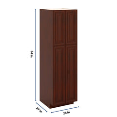 J&K Mahogany J5 Pantry w/Roll-Out Trays 24" W x 84" H x 27" D