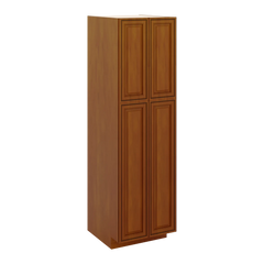 J&K Mocha Glazed K10 Pantry w/Roll-Out Trays 24" W x 84" H x 27" D