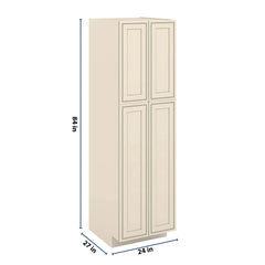 J&K Pearl Glazed H9 Pantry w/Roll-Out Trays 24" W x 84" H x 27" D
