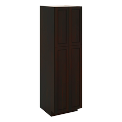 J&K Espresso K8 Pantry w/Roll-Out Trays 24" W x 84" H x 27" D
