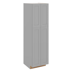 J&K Castle Grey S5 Pantry w/Roll-Out Trays 24" W x 84" H x 27" D