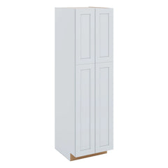 J&K White Shaker S8 Pantry w/Roll-Out Trays 24" W x 84" H x 27" D