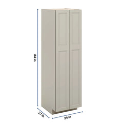J&K Pebble B6 Pantry w/Roll-Out Trays 24" W x 84" H x 27" D