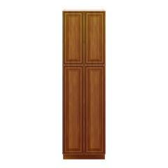J&K Mocha Glazed K10 Pantry w/Roll-Out Trays 24" W x 84" H x 27" D