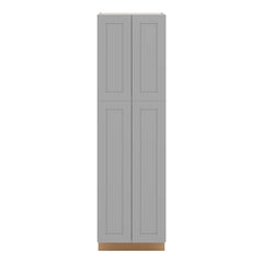 J&K Castle Grey S5 Pantry w/Roll-Out Trays 24" W x 84" H x 27" D
