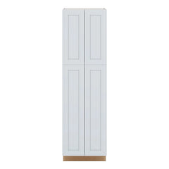 J&K White Shaker S8 Pantry w/Roll-Out Trays 24" W x 84" H x 27" D