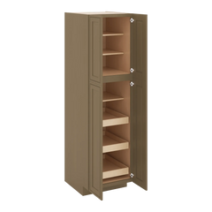 J&K Hazel H8 Pantry w/Roll-Out Trays 24" W x 84" H x 27" D