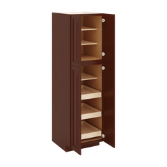 J&K Mahogany J5 Pantry w/Roll-Out Trays 24" W x 84" H x 27" D