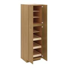 J&K Butterscotch B8 Pantry w/Roll-Out Trays 24" W x 84" H x 27" D