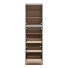 J&K Castle Grey S5 Pantry w/Roll-Out Trays 24" W x 84" H x 27" D