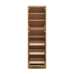 J&K Butterscotch B8 Pantry w/Roll-Out Trays 24" W x 84" H x 27" D