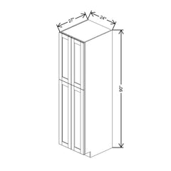 J&K Mahogany J5 Pantry w/Roll-Out Trays 24" W x 90" H x 27" D