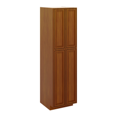 J&K Mocha Glazed K10 Pantry w/Roll-Out Trays 24" W x 90" H x 27" D