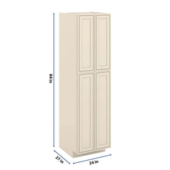 J&K Pearl Glazed H9 Pantry w/Roll-Out Trays 24" W x 90" H x 27" D