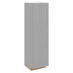 J&K Castle Grey S5 Pantry w/Roll-Out Trays 24" W x 90" H x 27" D